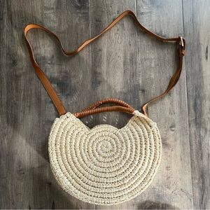 Round Crossbody Basket Bag